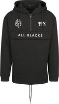 Rugby Vintage - Sweat à Capuche Anorak All Blacks - Zwart
