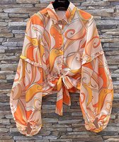 Crop blouse | oranje | kan gedragen worden tot XL
