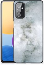 Telefoon Hoesje Geschikt voor Samsung Galaxy M52 Silicone Back Cover met Zwarte rand Painting Grey