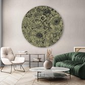 Muurcirkel Green Floral  ² - Plexiglas - ⌀140 - Meerdere Afmetingen & Prijzen