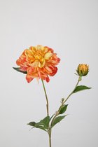 Kunstbloem - Dahlia Diva - topkwaliteit decoratie - 2 stuks - zijden bloem - Peach - 57 cm hoog