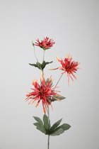 Kunsttak - Chrysanthemum - topkwaliteit decoratie - 2 stuks - zijden tak- peach - 81 cm hoog