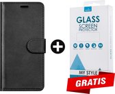 Kunstleer Bookcase Hoesje Met Pasjeshouder Samsung Galaxy S8 Plus Zwart - Gratis Screen Protector - Telefoonhoesje - Smartphonehoesje