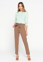 LOLALIZA Paperbag broek - Camel - Maat 48