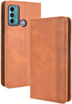 Coverup Vintage Book Case - Motorola Moto G60 Hoesje - Bruin