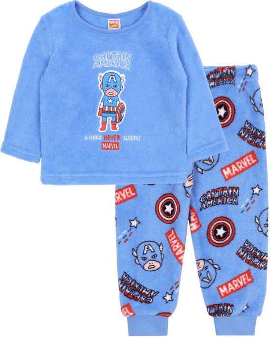 Blauwe fleece babypyjama Captain America MARVEL / 18-24m 92 cm | bol.com