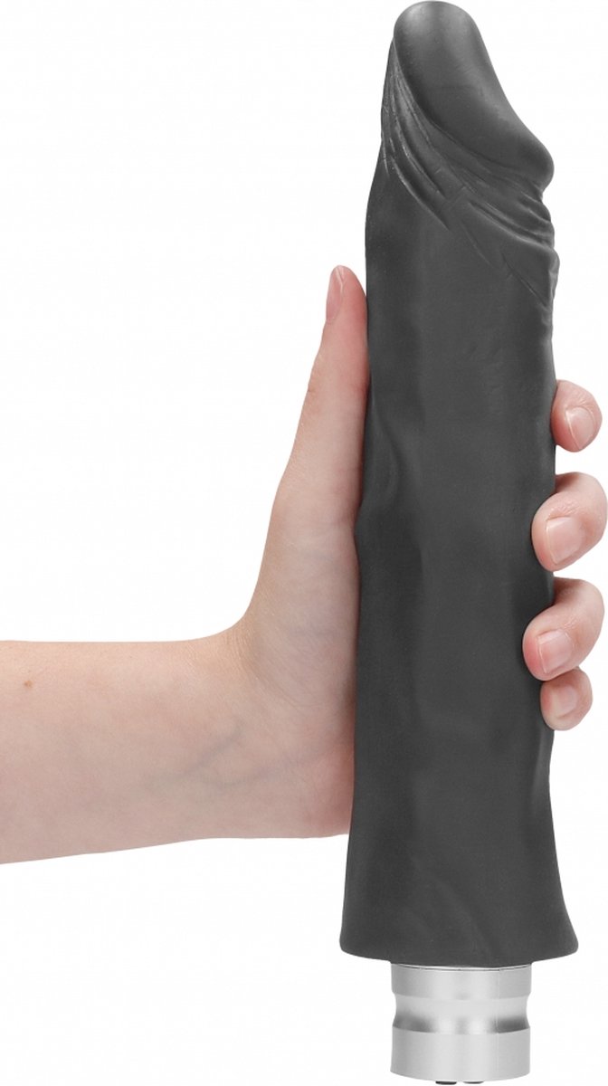 Realrock 9-23 cm Vibrating Dildo - Black