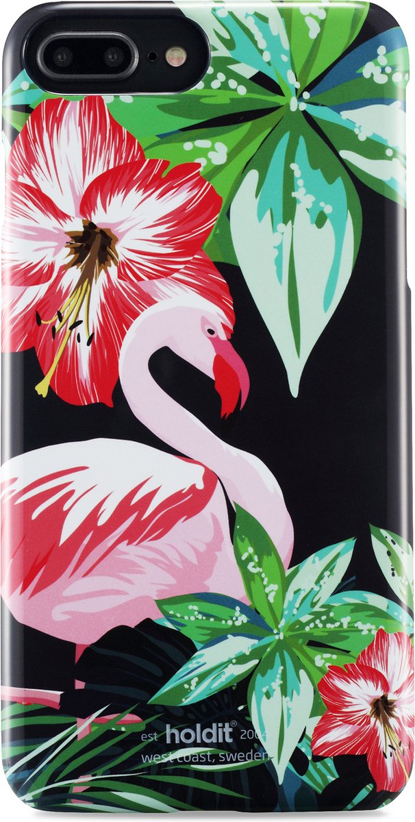 iPhone 8/7/6s/6 Plus, hoesje, flamingo hibiskus