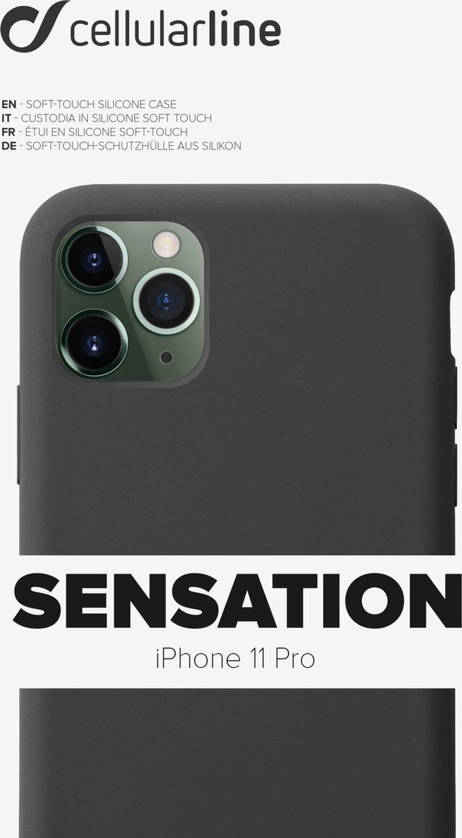 Cellularline - iPhone 11 Pro, hoesje sensation, zwart