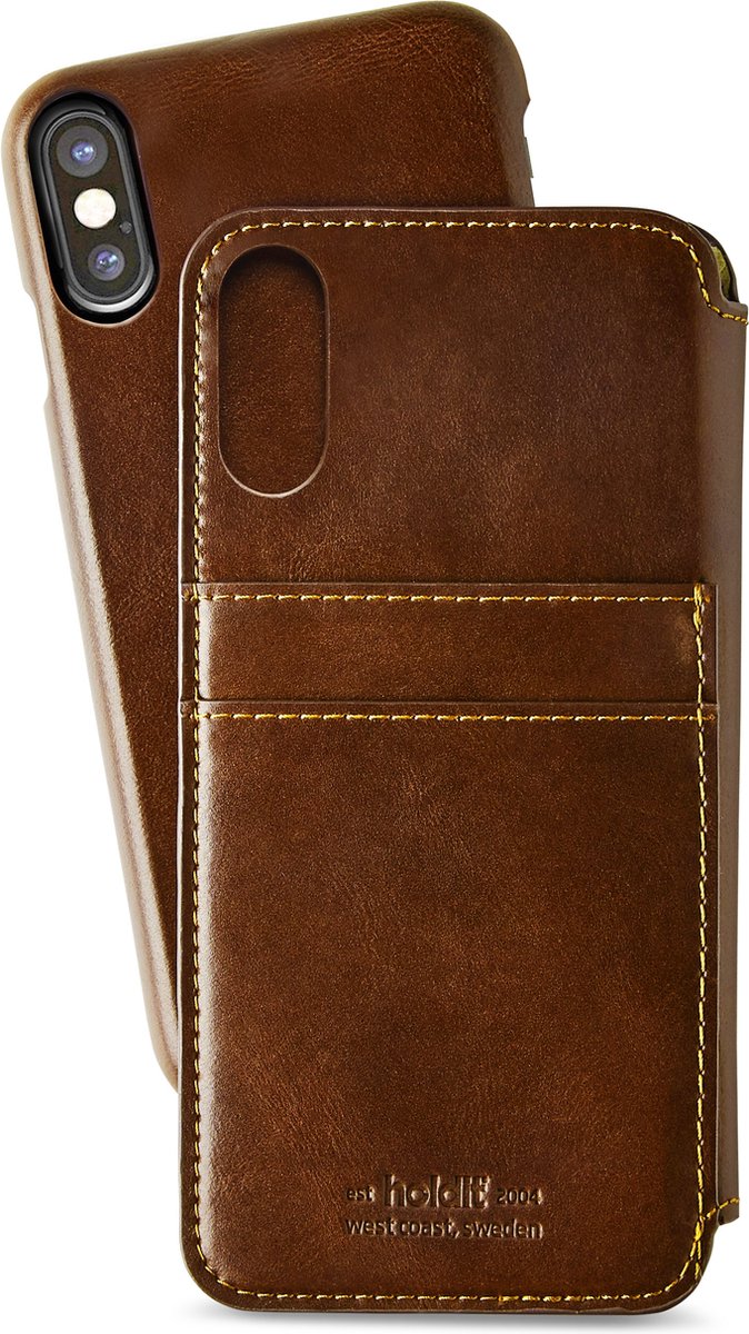 Holdit - iPhone Xs/X, style wallet slim, bruin
