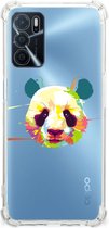 Silicone Hoesje OPPO A54s | A16 | A16s Telefoon Hoesje met doorzichtige rand Panda Color