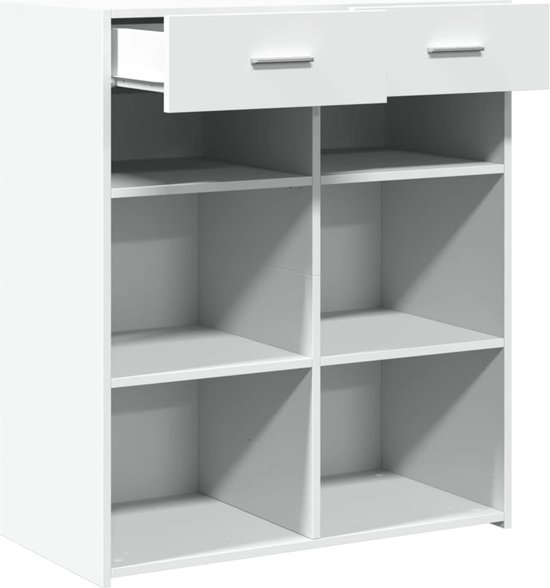 Dressoir 80x42,5x93 cm bewerkt hout wit | -nl