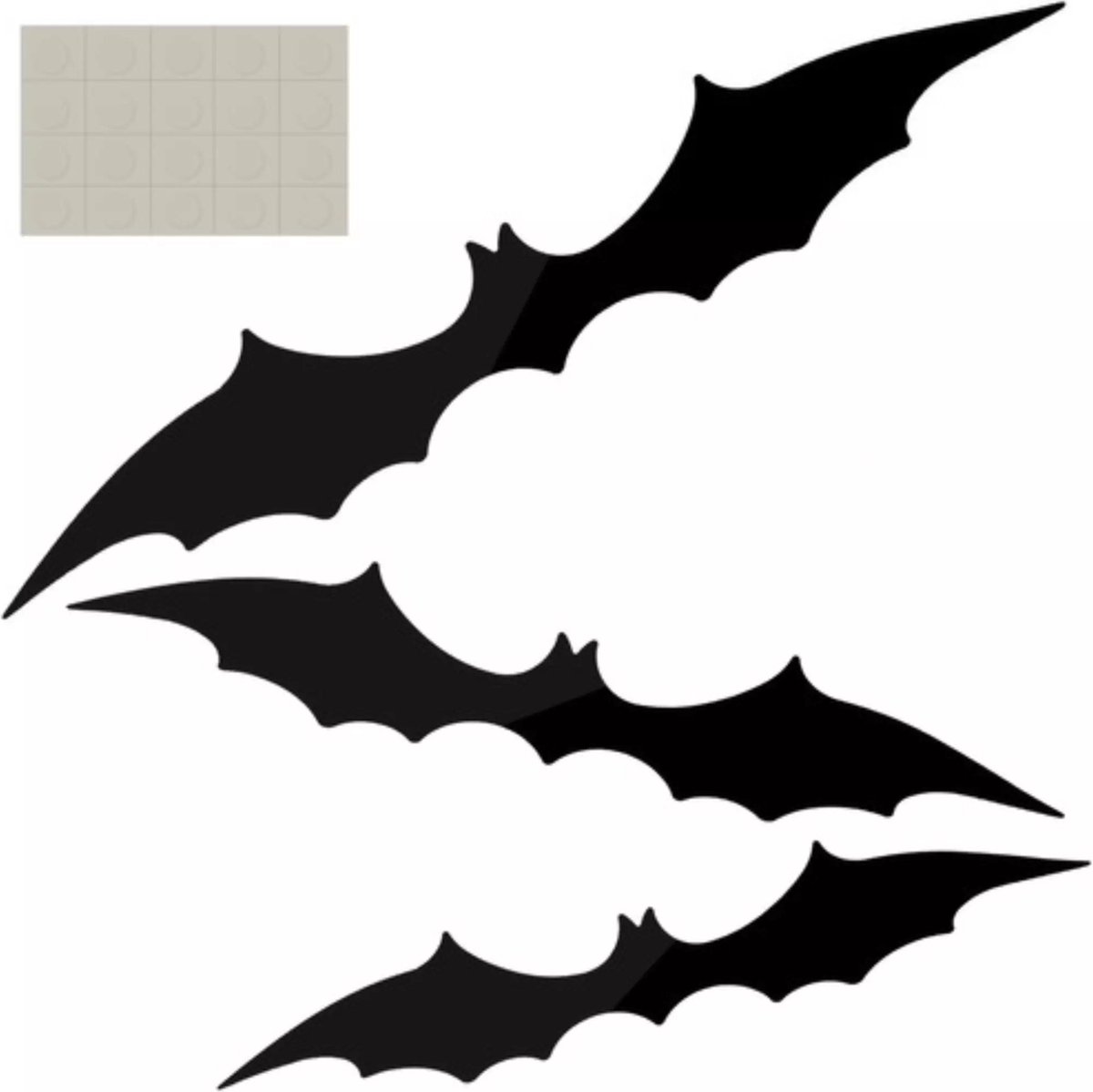 Vleermuis - decoratieset van 3 stuks - Halloween