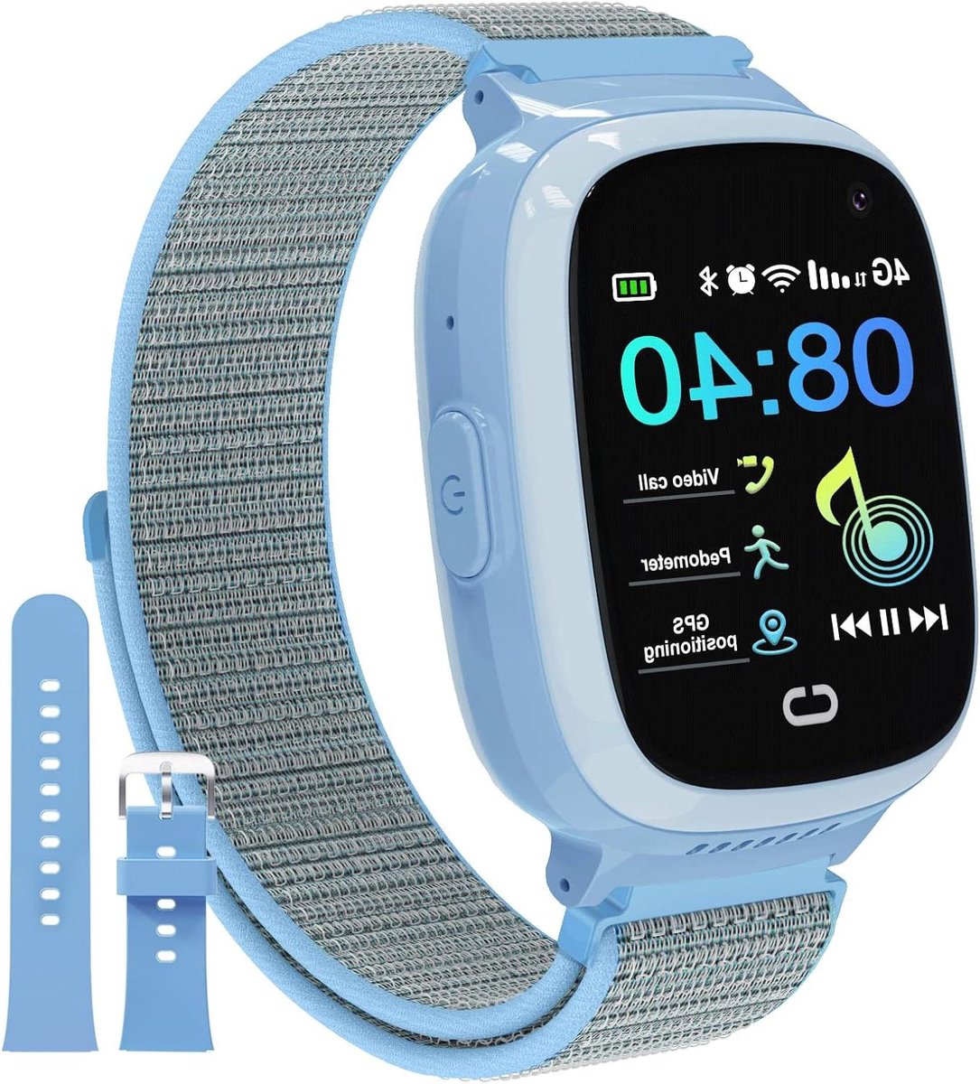 4g Bluetooth-horloge voor kinderen met GPS-detectie - html content - muziek video oproep SOS-chat - PTHTECHUS - spraakcamera anti-verlies kinderarmband. Gps tracker kind