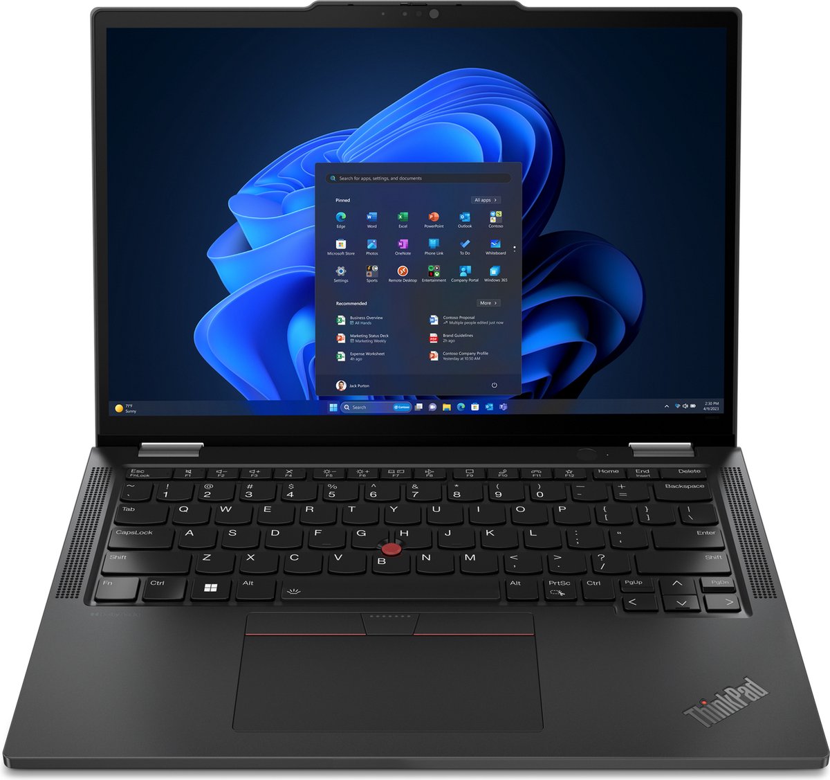 Lenovo ThinkPad X13 2-in-1 Intel Core Ultra 7 155U Hybride (2-in-1) 338 cm (13.3") Touchscreen WUXGA 16 GB LPDDR5x-SDRAM 512 GB SSD Wi-Fi 6E (802.11ax) Windows 11 Pro Zwart