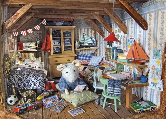 Foto: Het muizenhuis legpuzzel sams slaapkamer 200 stukjes sam julia
