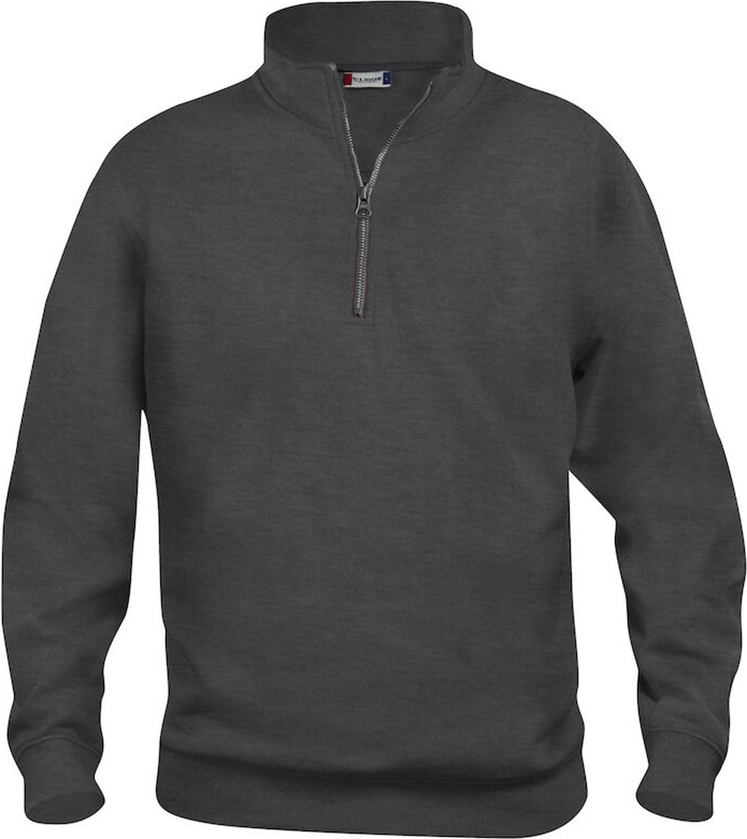 Clique Basic Half Zip 021033 - Antraciet Melange - XS