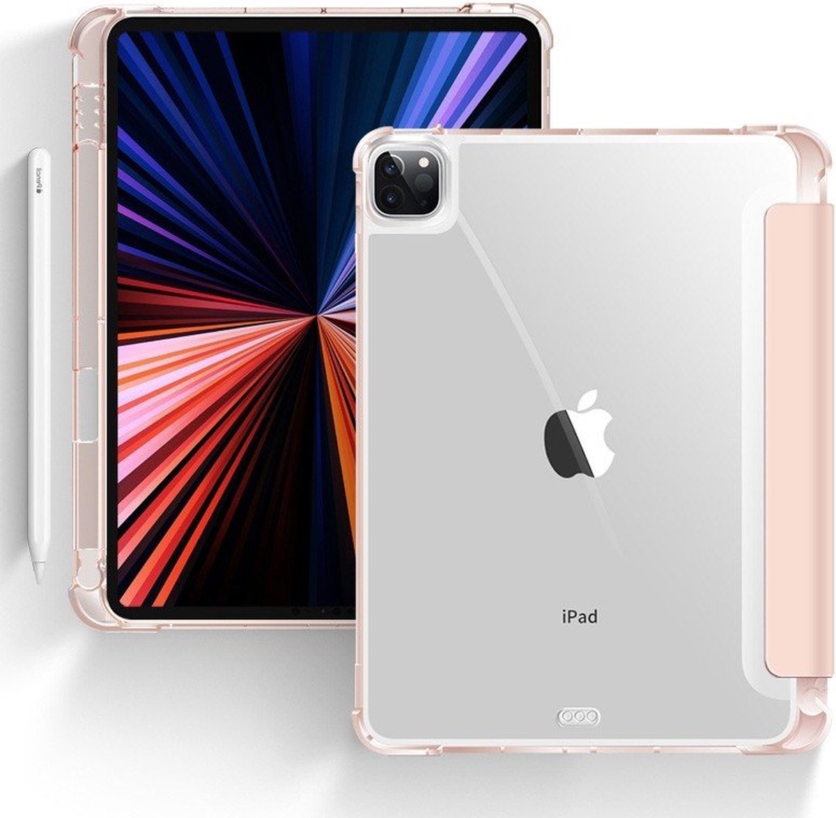 Mobiq Tablet Hoes - geschikt voor iPad Pro 11 inch (2024) M4 - Clear Back Trifold Bookcase Hoesje
