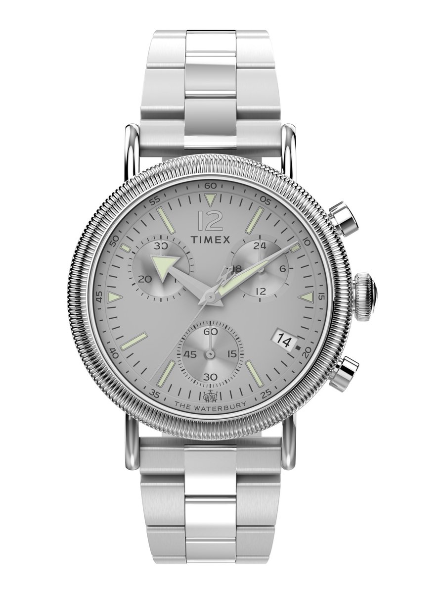 Timex Waterbury Coin Edge Chronograph Watch Case: 100% Laag Lood Messing | Armband: 100% Roestvrij Staal 40 mm TW2W20900AJ