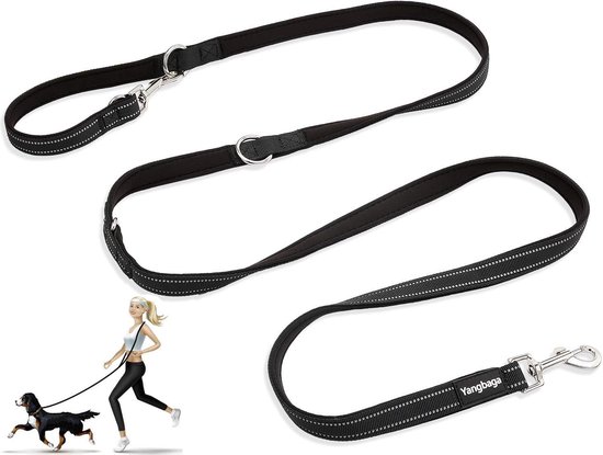 PLUSHCEWT Dubbele riem voor 2 honden, klitvrij, 360° draaibare