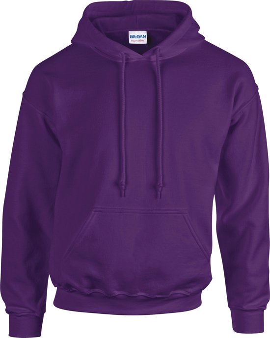 Sweat à capuche Gildan violet avec cordon de serrage et poche kangourou.