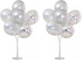 Joya Party® Tafel Ballondecoratie Zilver | Tafeldecoratie Set | Ballonnen Decoratie | Feest Versiering | Decoratie | Verjaardag, Jubileum & Bruiloft