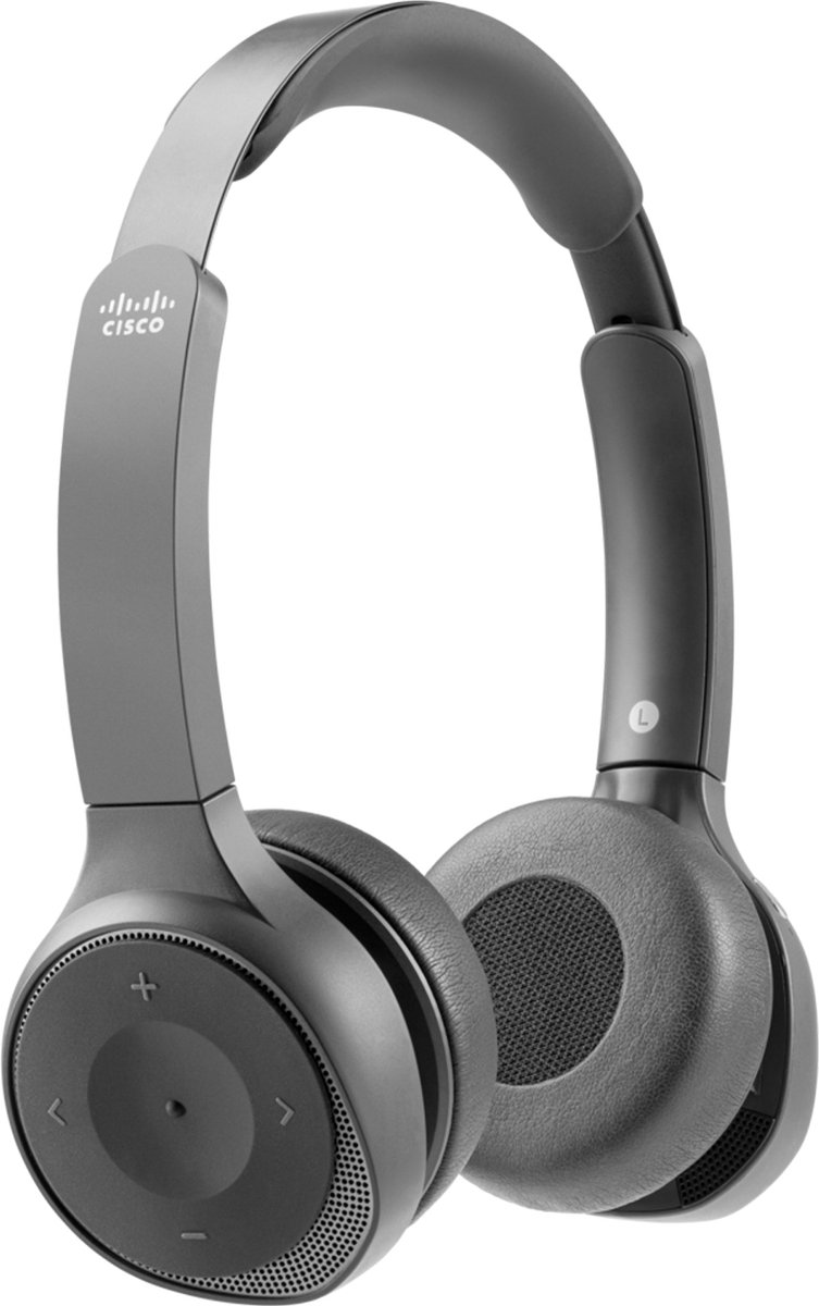 Cisco 730 Headset Bedraad en draadloos Hoofdband Oproepen/muziek Bluetooth Zwart Koolstof