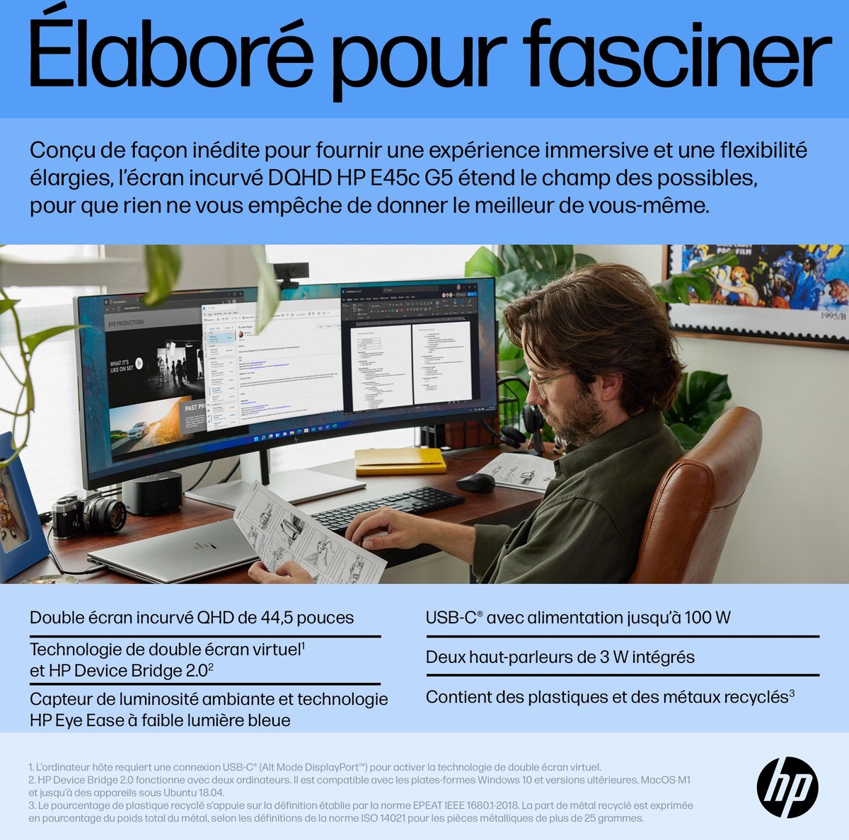 HP E45c G5 Gaming Monitor 32:9 DQHD 3ms IPS - afbeelding 3