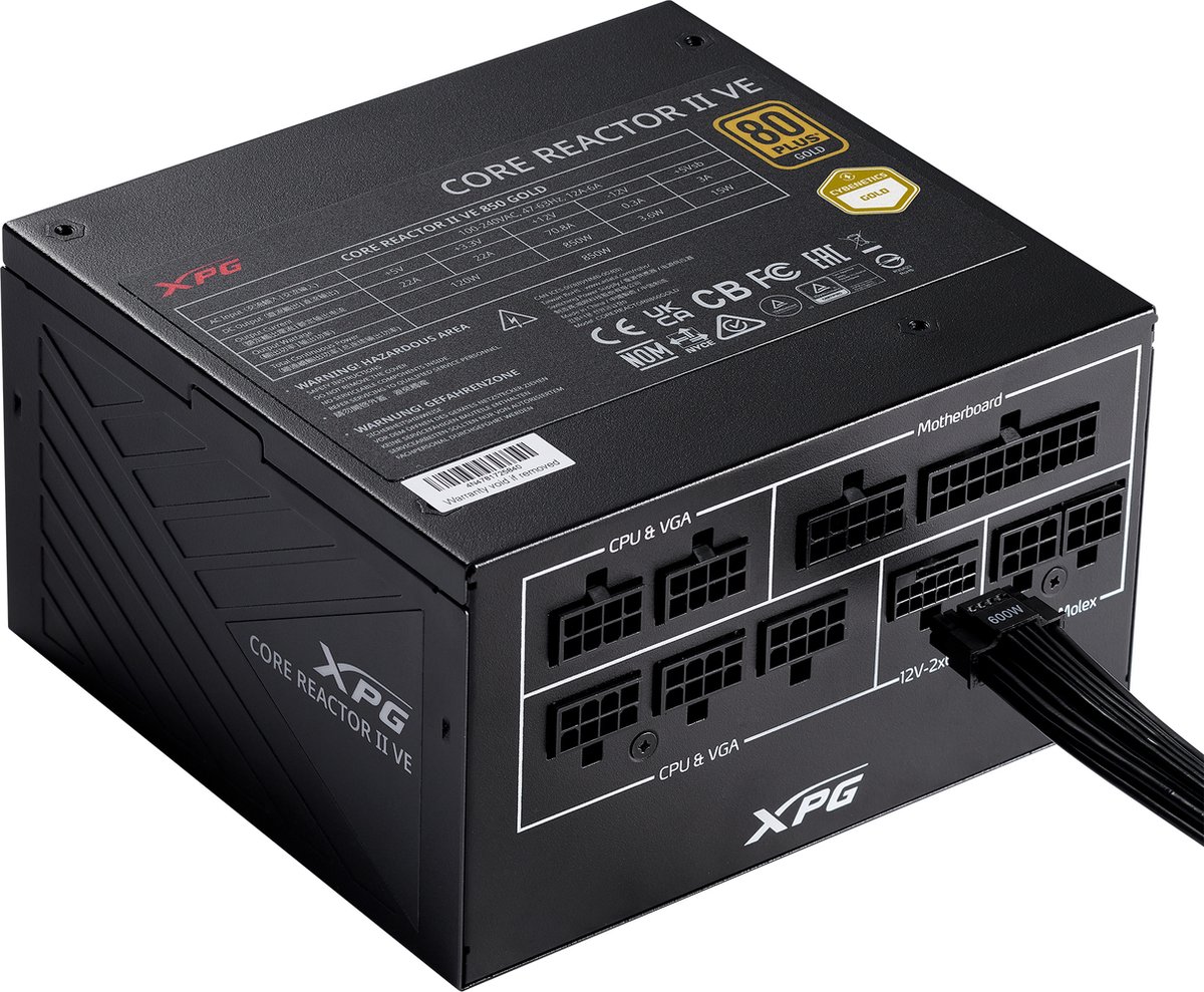 XPG COREREACTOR II VE 750W power supply unit 24-pin ATX ATX Zwart