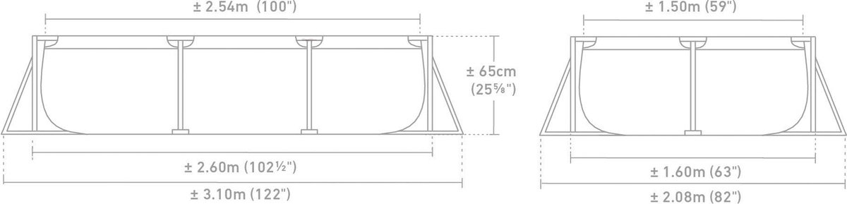 Intex Rechthoekig Opzetzwembad - 260 x 160 x 65 cm — afbeelding 2