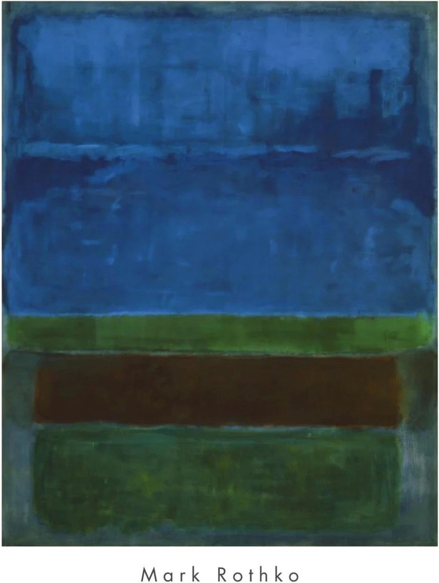 PGM Kunstdruk Mark Rothko Blue, Green and Brown 71x94cm Divers