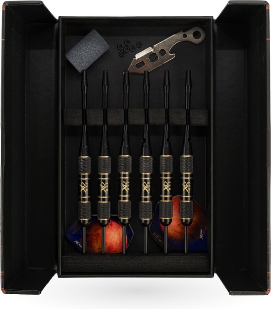 KOTO Mercury Brass Darts Set, 20 Gram Steeltip Dartpijl Van Messing, Professionele Stalen Punt DartSet Met 6 Pijlen en 6 Aluminium Shafts, Geschenkverpackung van KOTO — afbeelding 3