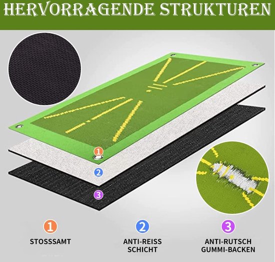 Golf Trainingsmat - Swing Trainer - Slagherkenning Verbeteren - Directe Visuele Feedback - 25 x 50 cm - Groen van GOLF — afbeelding 5