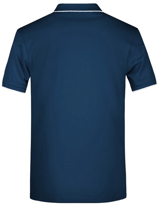 James & Nicholson Poloshirt - Golf Pro premium - navy/wit - katoen - voor heren XXL van James & Nicholson — afbeelding 3
