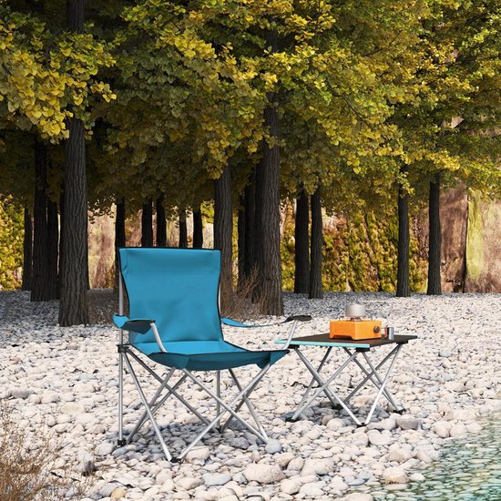 Chaise de camping pliante en tissu Oxfort Chaise pliante Chaise de jardin pliante Chaise de pêche Chaise de régime Chaise de pêche en métal Couleurs : bleu