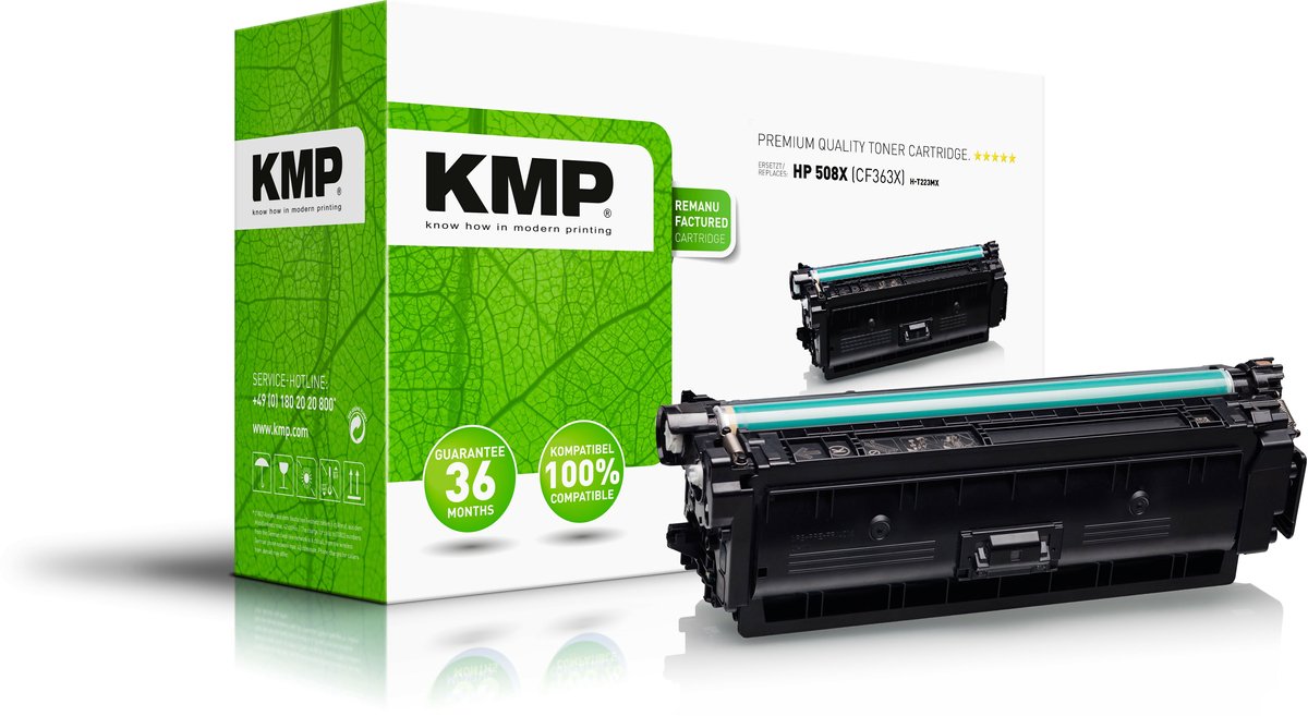 KMP H-T223MX Tonercassette vervangt HP 508X, CF363X Magenta 9500 bladzijden Compatibel Toner