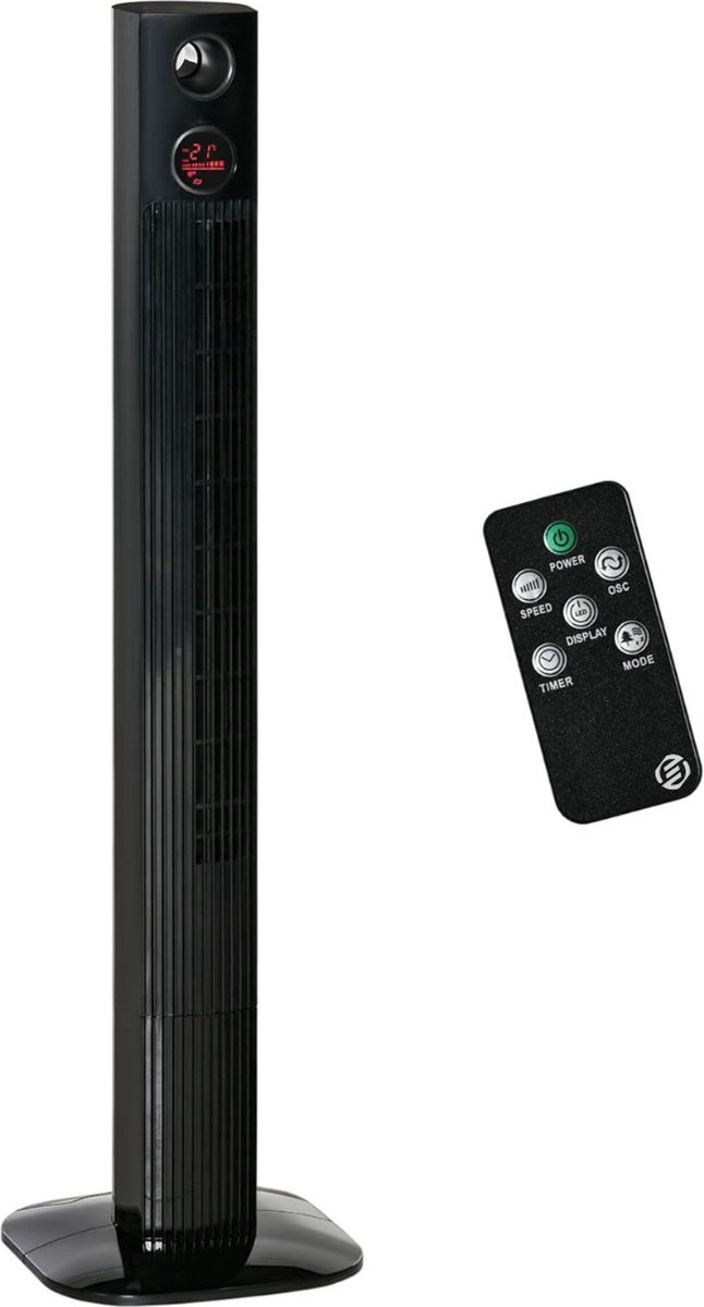 Equivera Torenventilator - Staande Ventilator met Afstandsbediening - Kolomventilator - Verschillende Snelheden - Timer - Ventilator Staand