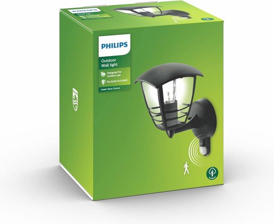 Buiten wandlamp zwart incl. LED IP54 bewegingssensor - Esmee