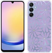 Cazy Coque adaptée au Samsung Galaxy A25 Fleurs violettes abstraites