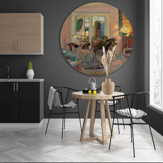 Prinses Bibesco - Édouard Vuillard wandcirkel - Interieur rond schilderij - Schilderij Ruimte - Muurdecoratie industrieel - Muurcirkel - Kunstwerk muurcirkel forex 60x60 cm