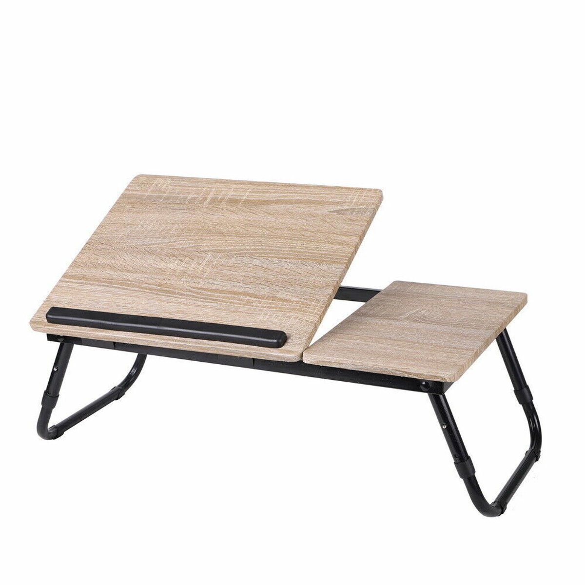 Unique Living Laptoptafel / bedtafel - hout - metaal - 58 x 38 x 25 cm - multifunctioneel