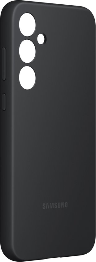 Zwarte Samsung siliconen hoes voor Galaxy A35 5G, met Samsung logo.