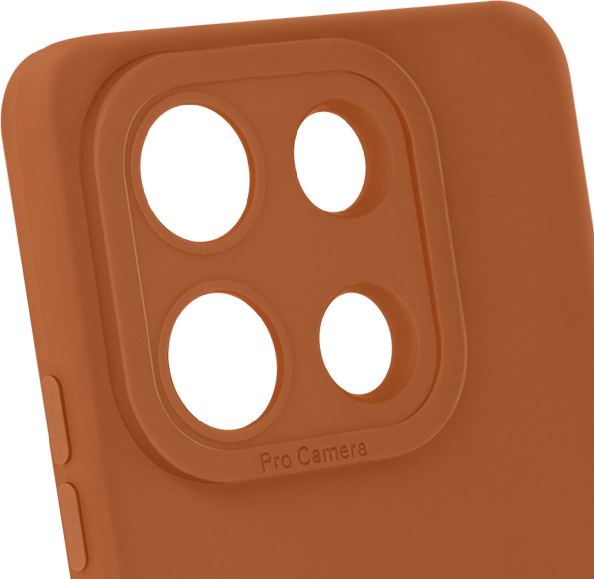 Avizar Hoes Geschikt voor Xiaomi Redmi Note 13 4G Mat Beschermde Camera, Bruin