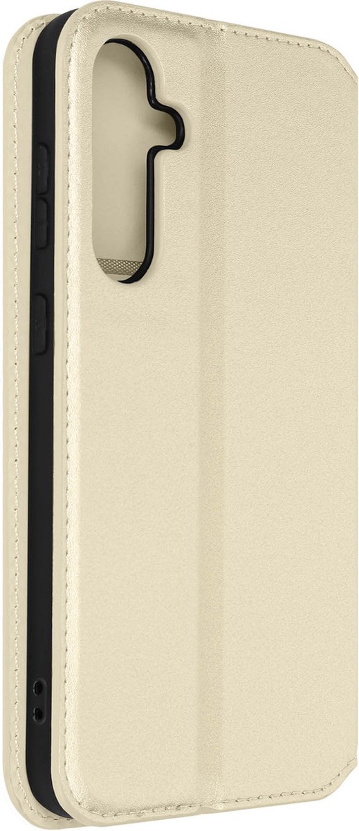 Avizar Foliohoes Geschikt voor Samsung Galaxy S23 FE met multifunctionele klep, Goud