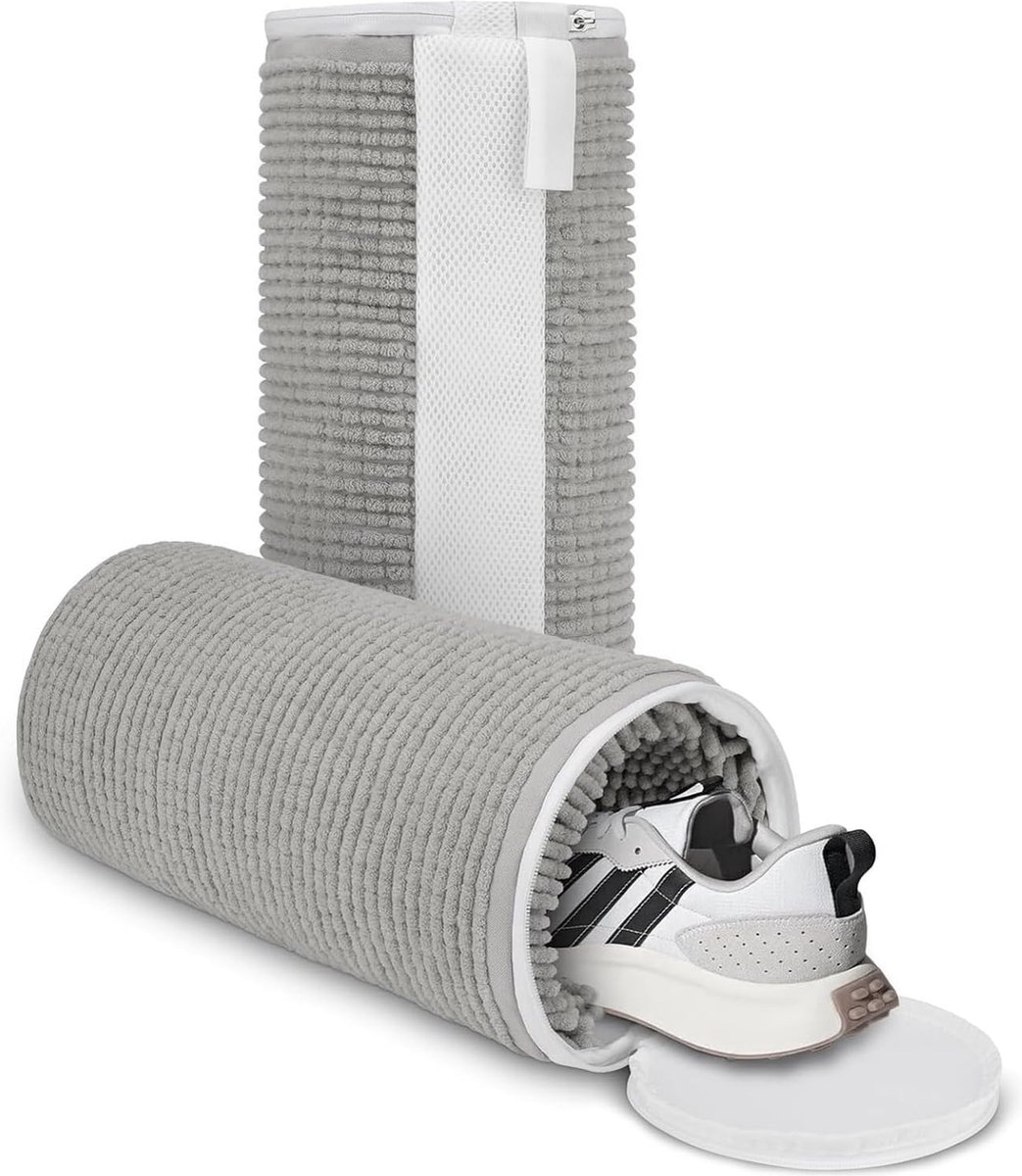 Lot De 2 Sacs De Lavage Pour Chaussures En Machine - Réutilisables Avec Fermeture Éclair (Gris)