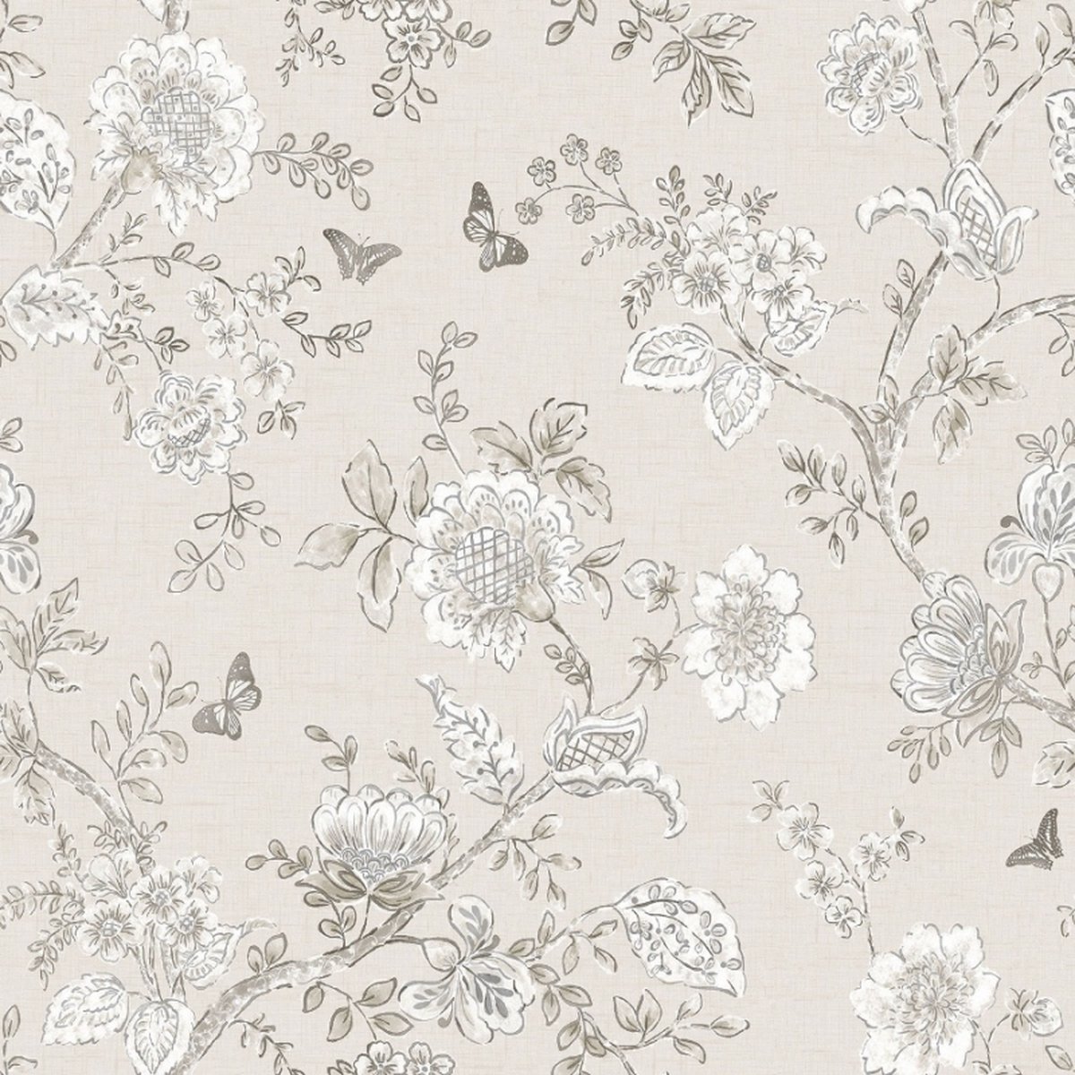 Homestyle - Behangpapier - Bloemen - Behang - Lichtbruin - 0,53 x 10 M.