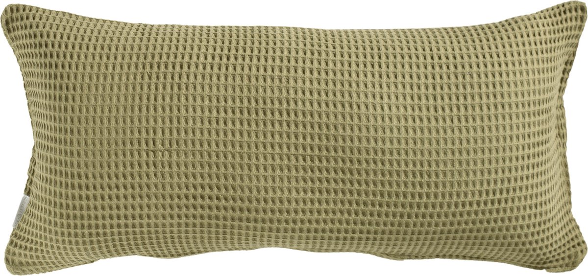 Heckettlane Kussensloop Wafel - Kussenhoes van 40x80 cm - 1 stuk - 100% Katoen - Groen