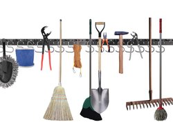 Garden Tools Organizer 162cm Long Adjustable Storage Hook System - Wall Mounted Yard Tool Organizer for Garage Warehouse