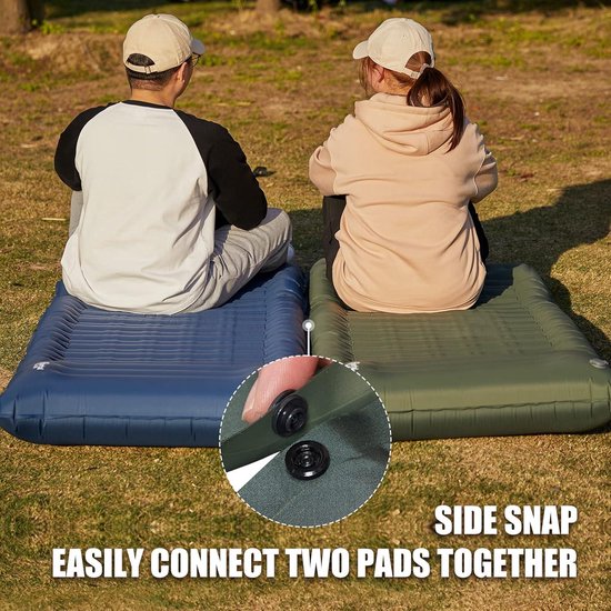 Single Camping Mattress 10cm Thick with Foot Pump - Inflatable Sleeping Mat for Adults - Lightweight Portable Outdoor Tent Mattress van Merkloos — afbeelding 3