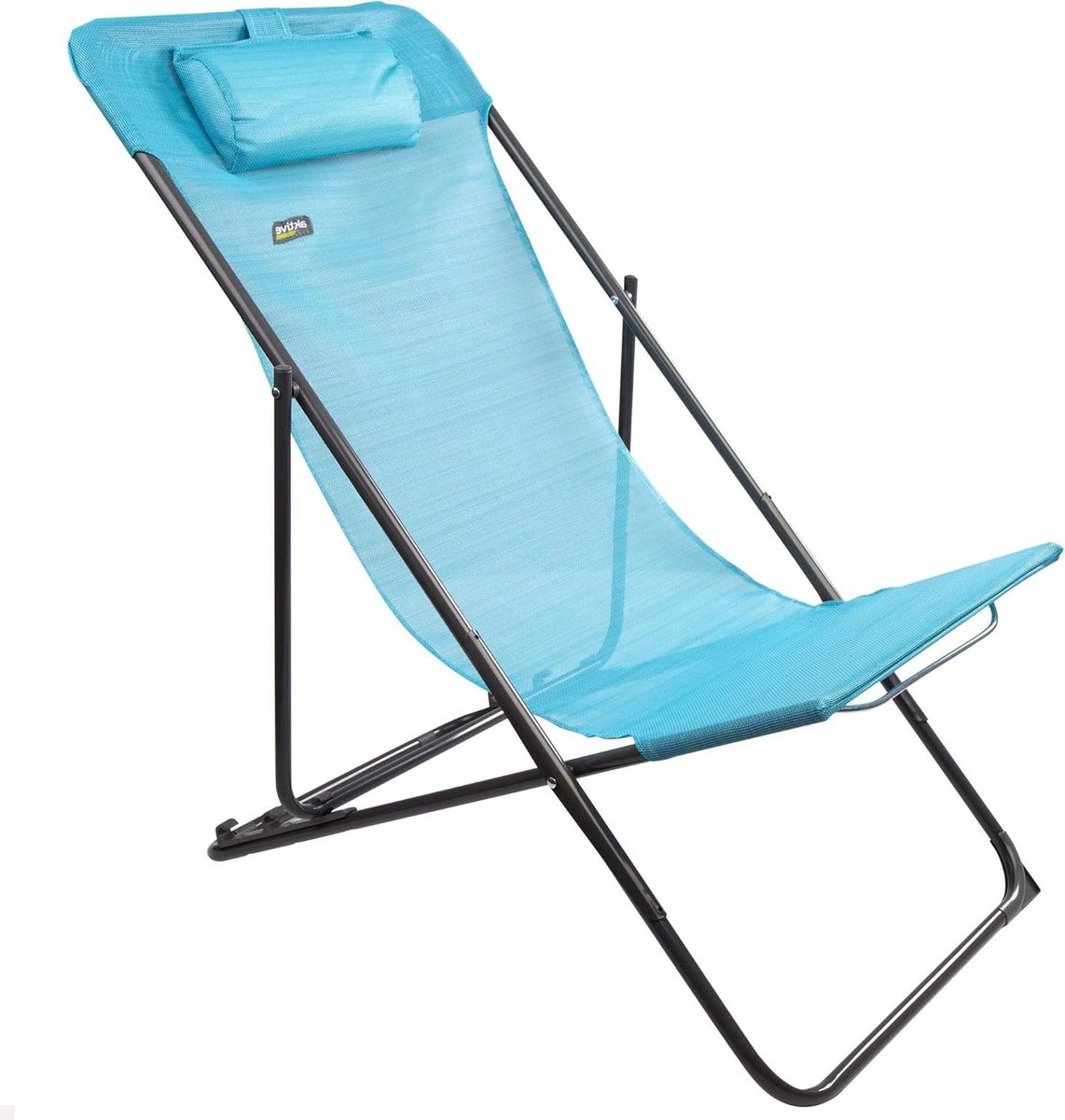 Folding Chair and Lounger Light Blue - Garden Furniture Terrace Foldable Textile Chairs - 3 Levels - Maximum Load Capacity 100 kg - Dimensions 53 x 78 x 87.5 cm